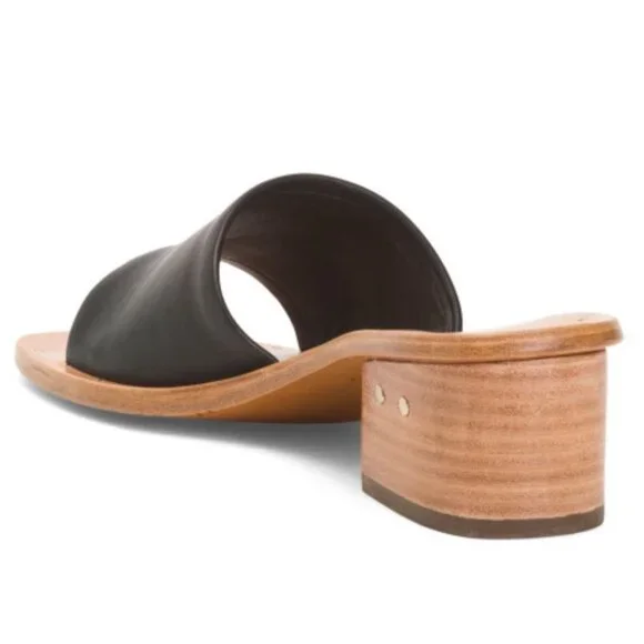 NEW in Box Beek Leather Emerald Heel Sandals in Black Sizes 8, 9 - Picture 6 of 10